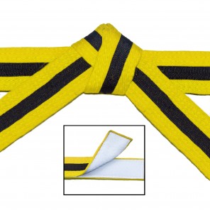 Yellow Hook & Loop Belts With Black Stripe