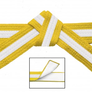 Yellow Hook & Loop Belts With White Stripe