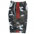 7.5oz White Camo Shorts with Red Stripes